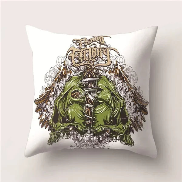 Skull Polyester Pillowcase 45X45CM Axyaa Home Decor Cushion Cover Square Sofa Decor