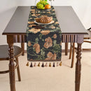 Axyaa Green Jacquard Table Runner with Tassels