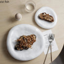 Axyaa Ceramic Shape Plate for Pastries, Sushi, and Desserts