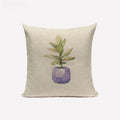Axyaa Nordic Cactus Pillowcase 45*45cm Beige Fur Linen Cushion Cover