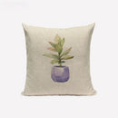 Axyaa Nordic Cactus Pillowcase 45*45cm Beige Fur Linen Cushion Cover