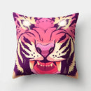 Axyaa Lion Tiger Head Pillowcase for Home Decor - Soft and Stylish Animal Cushion Cover