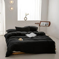 Axyaa Washed Cotton Grid Duvet Cover, Single Size 150*200cm Queen