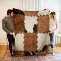 Axyaa Cozy Patchwork Animal Print Blanket Shawl - Soft Sofa Nap Throw