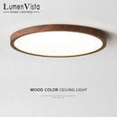 Axyaa Wood Grain LED Ceiling Light: Modern, Ultrathin, Walnut Finish for Home & Restaurant