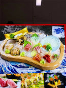 Axya Sushi Boat Plate Set - Premium Round Tray for Serving Sashimi and Seafood