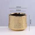 Axyaa Gold Ceramic Succulent Flowerpot Vase Balcony Decor Plant Pots