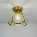 Axyaa Modern Glass Copper Ceiling Light Fixture for Home Decor and Night Illumination