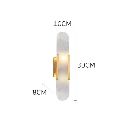 Axyaa Nordic LED Wall Sconce with Marble Lampshade - Modern Indoor Stair Lighting