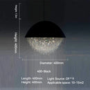 Axyaa Luxury Crystal Chandelier Black White LED Round Light for Living Dining Room