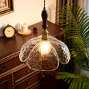 Axyaa Japanese Style LED Glass Pendant Lamp with Wood Handle