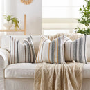 Axyaa Stripe Jacquard Cushion Cover: Durable, Stylish Decor for Sofa, Couch, Bed.