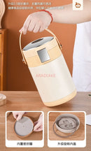Axyaa Stainless Steel Insulated Lunch Box Barrel, Multi-Layer Partition, Large Capacity