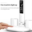 Axyaa LED Desk Lamp with Fan and USB Charge, Dimmable Foldable Table Light