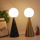 Axyaa Glass Ball Table Lamp with Creative Brass Cone Design