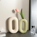 Nordic Cream Donut Vase Ornament for Living Room Flower Arrangement by Axyaa