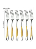 Axyaa Stainless Steel Star Drill Cutlery Set - 30pc Knife, Fork & Spoon Dining Set
