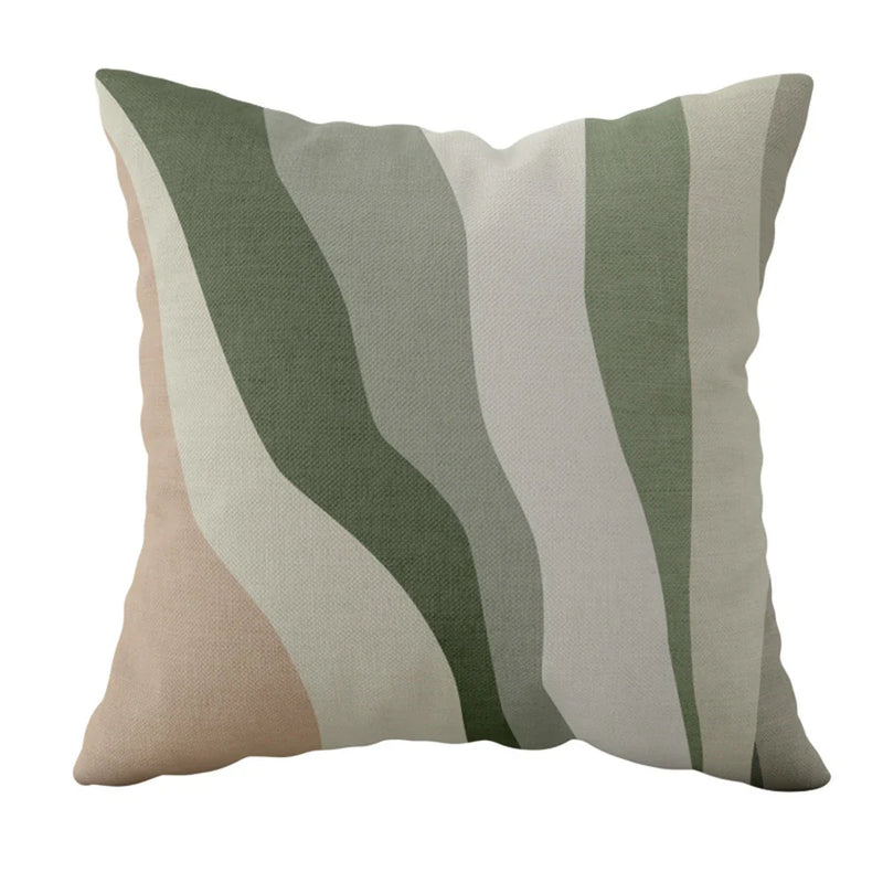 Axyaa Striped Daisy Abstract Art Pillowcase - Home Decor Square Cushion Cover