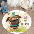 Axyaa Lion Cartoon Animal Round Carpet for Living Room Children's Bedroom