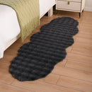 Axyaa Oval Faux Rabbit Fur Plush Rug for Home Decor and Living Room