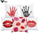 Axyaa Red Lips Pattern Pillowcase — Colorful Home Decor