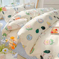 Axyaa Kawaii Kids Girls Bedding Set, Cute Print Duvet Cover, Single/Full/Queen Size