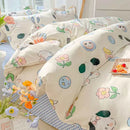 Axyaa Kawaii Kids Girls Bedding Set, Cute Print Duvet Cover, Single/Full/Queen Size