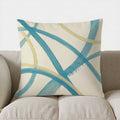 Axyaa Abstract Blue & Yellow Pattern Pillow Cover for Sofa, Bedroom, Car