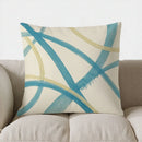 Axyaa Abstract Blue & Yellow Pattern Pillow Cover for Sofa, Bedroom, Car