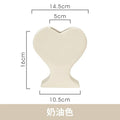 Axyaa Heart-shaped Pink Hearts Ceramic Vase: Home Decoration Flower Arrangement Ornaments