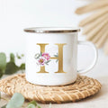 Floral Enamel Mugs: Vintage Design by Axyaa - Perfect for Coffee, Tea, and Desserts