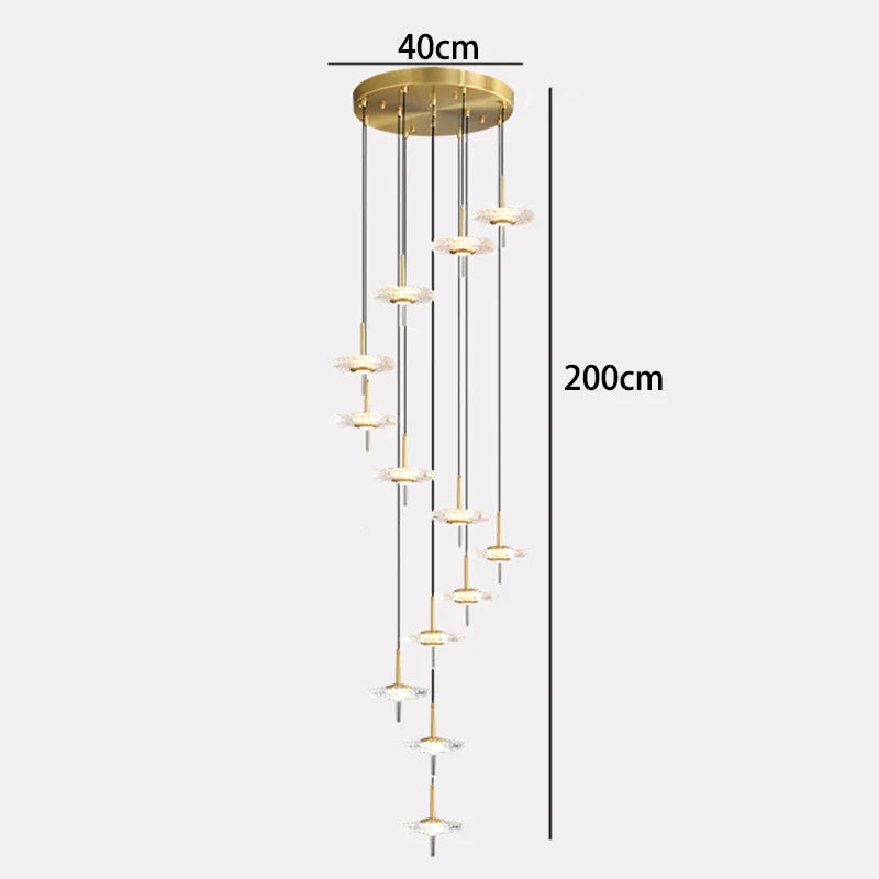 Axyaa Nordic Stair Chandelier Pendant Lights for Living Room and Dining Room