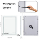 Axyaa LED Anti-Fog Wall Mounted Bathroom Mirror with 3-Colour Dimmable Front & Backlight