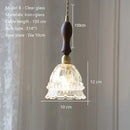 Axyaa Green Glass Shade Chandelier for Bedroom Dining Room Modern Minimalist LED Hanging Lamp