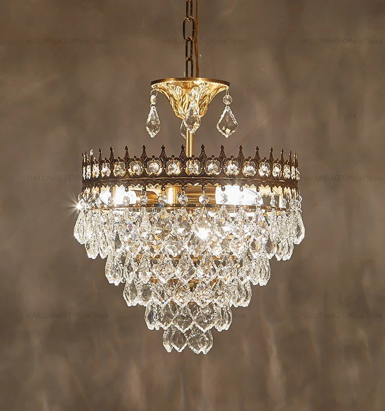 Axyaa Romantic Crystal Chandelier, Elegant Light Luxury for Living Room & Dining Room