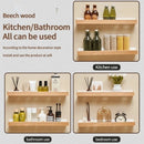 Axyaa Wood Spice Rack Organizer with Hooks for Kitchen Storage