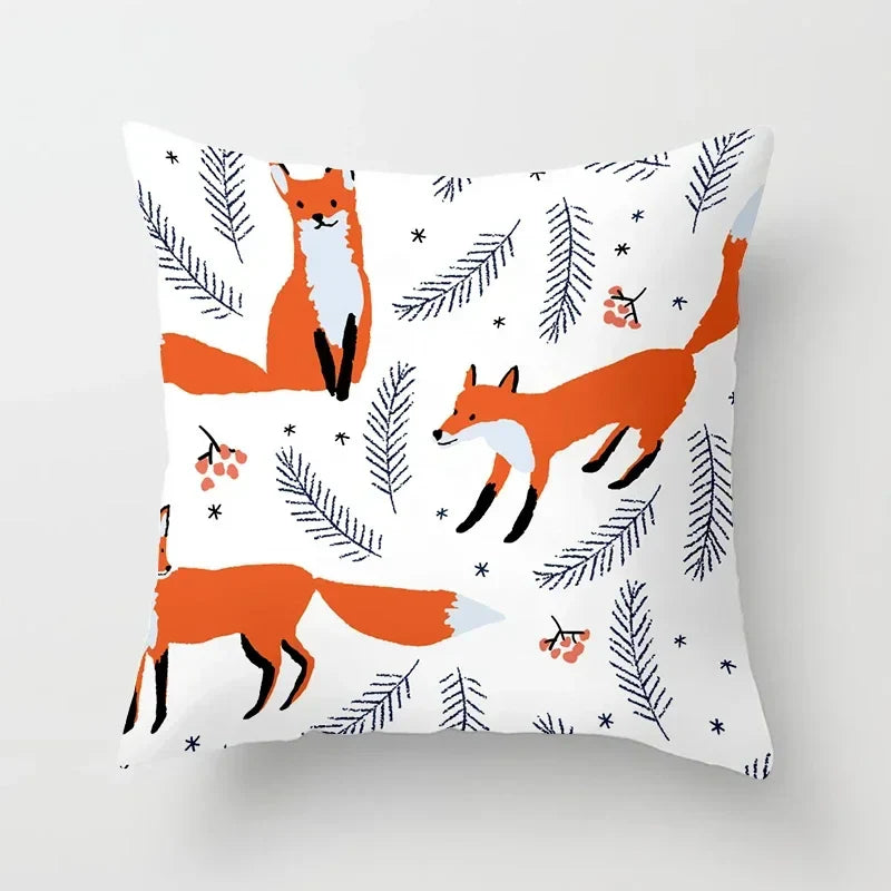 Axyaa Cartoon Animal Cushion Cover 45*45 Sofa Pillowcase Decorative Throw Pillow