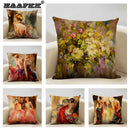 Axyaa Dancing Girl Oil Painting Decorative Pillow Cover 45x45cm