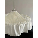 Axyaa Wabi Sabi White Cloth Fabric Pendant Light: Modern Retro LED Chandelier
