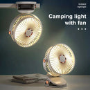 Axyaa Rechargeable LED Camping Light with Clip Fan - Silent Desk Fan, Adjustable Speeds