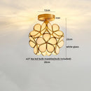 Axyaa Nordic Flower Ball LED Ceiling Chandelier Glass Copper Modern Hallway Decor