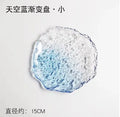 Axyaa Crystal Glass Plate Set for Dim sum, Fruit, Salad, Dessert - Small Size