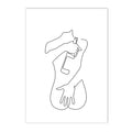 Axyaa Minimalist Wine Cup Woman Body Line Art Canvas Wall Print for Home Decor
