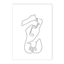 Axyaa Minimalist Wine Cup Woman Body Line Art Canvas Wall Print for Home Decor