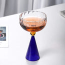 Axyaa Elegant Champagne Coupes with Blue Amber Ball Stem.