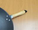 Axya Cast Iron Steel Wok Pan - No Coating Black Shiny Deep Frying Cookware