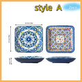 Axyaa Vintage Ceramic Deep Plate for Breakfast, Steak, and Fruit - High-Value Polish Style
