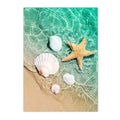 Axyaa Seaside Coconut Tree Canvas Painting: Nordic Beach Wall Art Print