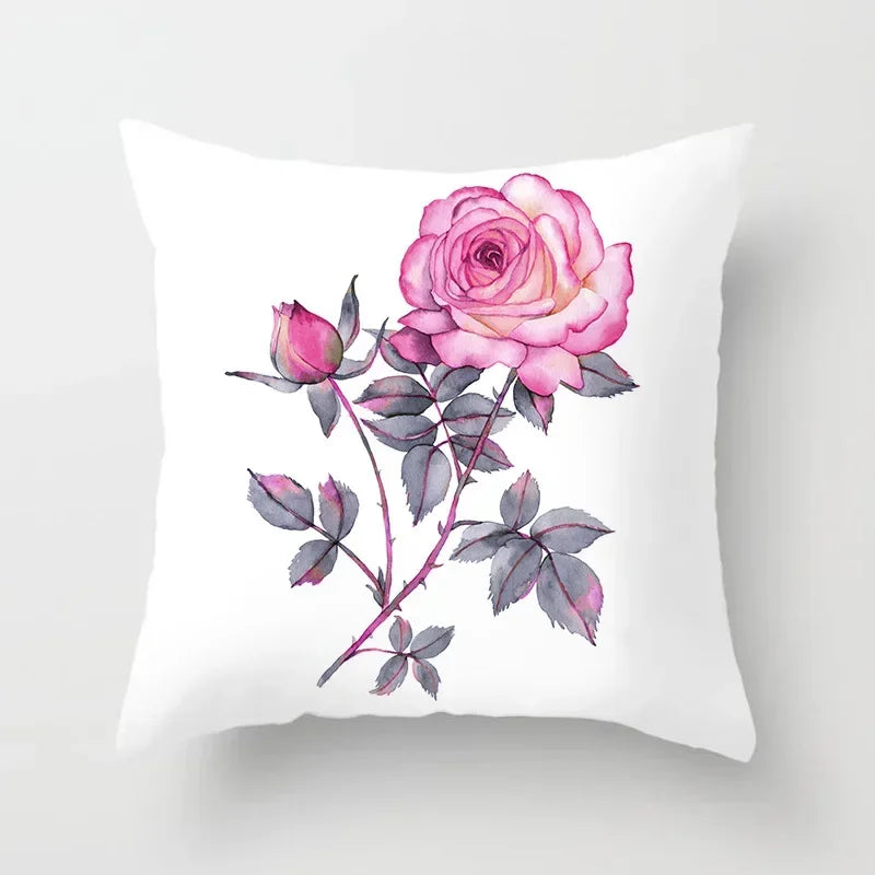 Axyaa Rose Flowers Cushion Cover 45*45cm Home Decor Sofa Car Pillow Cover