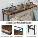 Axyaa Retro Brown Long Narrow Console Entryway Table - 70.9 Inch